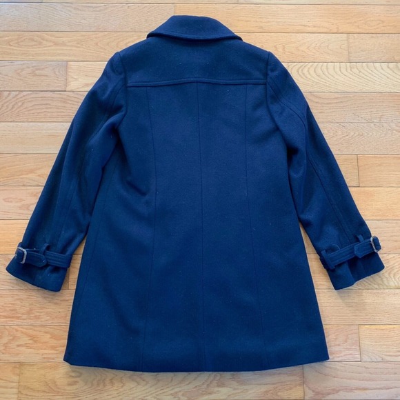 J. CREW Navy Soft Felted Peacoat Jacket Coat Womens Size 2 100% Wool‎ Thinsulate - Picture 2 of 9